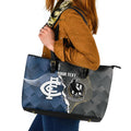 Carlton Collingwood Football Personalised Leather Tote Bag Blues Magpies Together Dynamic Style