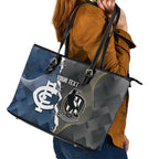 Carlton Collingwood Football Personalised Leather Tote Bag Blues Magpies Together Dynamic Style