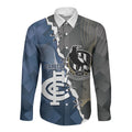 Carlton Collingwood Football Personalised Long Sleeve Button Shirt Blues Magpies Together Dynamic Style