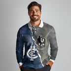 Carlton Collingwood Football Personalised Long Sleeve Polo Shirt Blues Magpies Together Dynamic Style