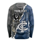 Carlton Collingwood Football Personalised Long Sleeve Shirt Blues Magpies Together Dynamic Style