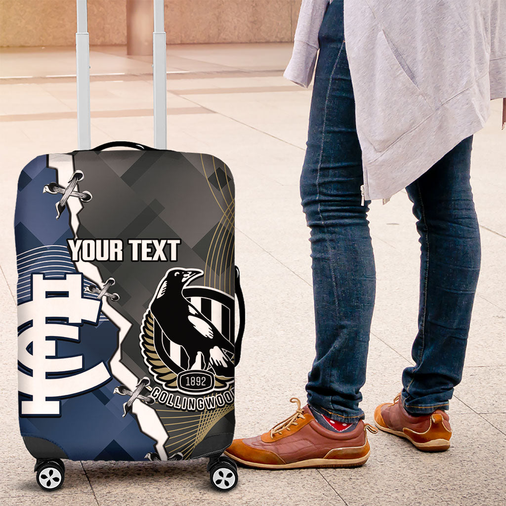 Carlton Collingwood Football Personalised Luggage Cover Blues Magpies Together Dynamic Style