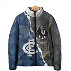 Carlton Collingwood Football Personalised Padded Jacket Blues Magpies Together Dynamic Style