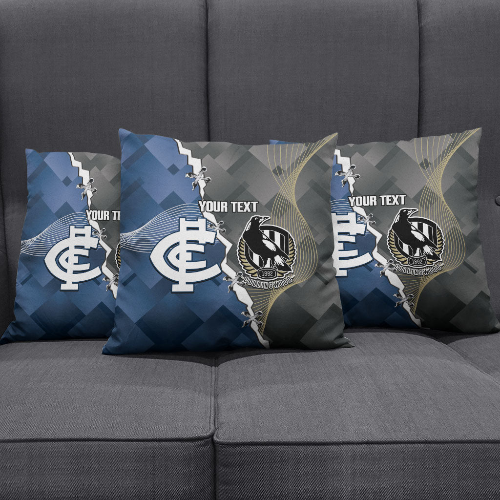 Carlton Collingwood Football Personalised Pillow Cover Blues Magpies Together Dynamic Style