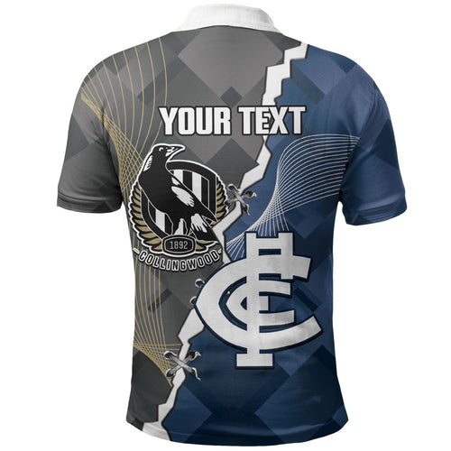 Carlton Collingwood Football Personalised Polo Shirt Blues Magpies Together Dynamic Style