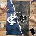 Carlton Collingwood Football Personalised Puzzle Blues Magpies Together Dynamic Style