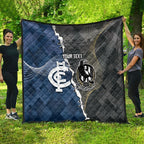 Carlton Collingwood Football Personalised Quilt Blues Magpies Together Dynamic Style