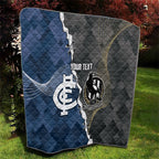 Carlton Collingwood Football Personalised Quilt Blues Magpies Together Dynamic Style