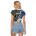 Carlton Collingwood Football Personalised Raglan Cropped T Shirt Blues Magpies Together Dynamic Style
