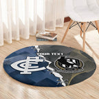 Carlton Collingwood Football Personalised Round Carpet Blues Magpies Together Dynamic Style