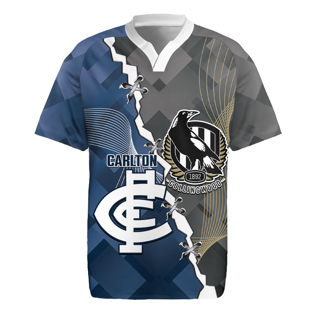 Carlton Collingwood Football Personalised Rugby Jersey Blues Magpies Together Dynamic Style