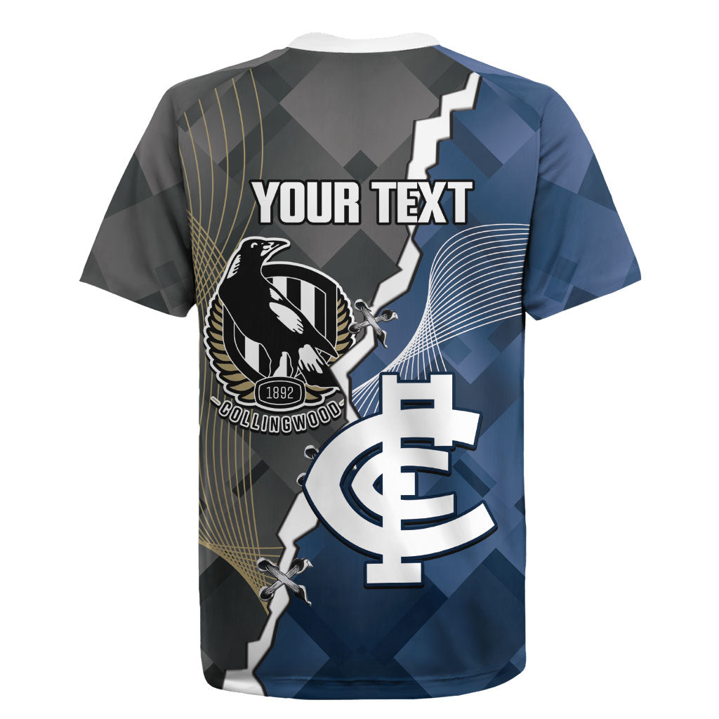 Carlton Collingwood Football Personalised Rugby Jersey Blues Magpies Together Dynamic Style