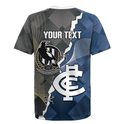 Carlton Collingwood Football Personalised Rugby Jersey Blues Magpies Together Dynamic Style