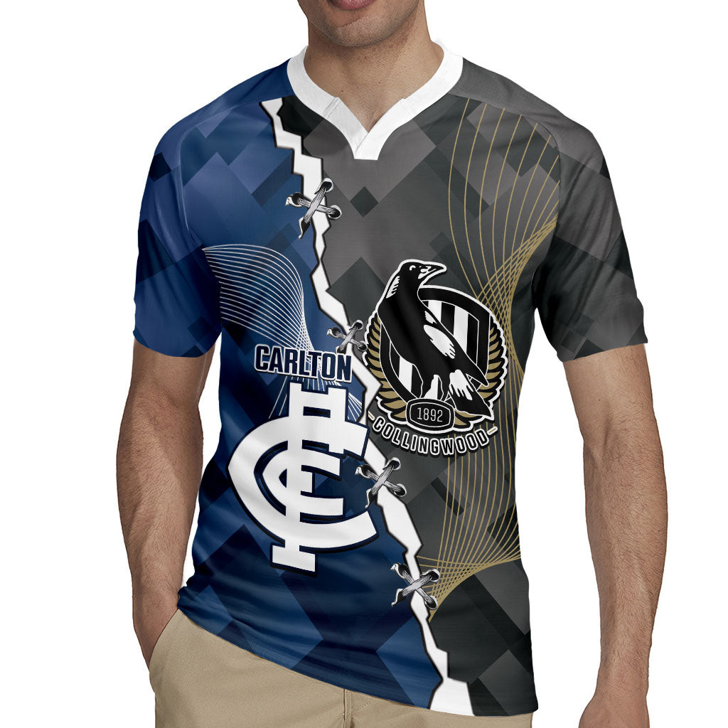 Carlton Collingwood Football Personalised Rugby Jersey Blues Magpies Together Dynamic Style