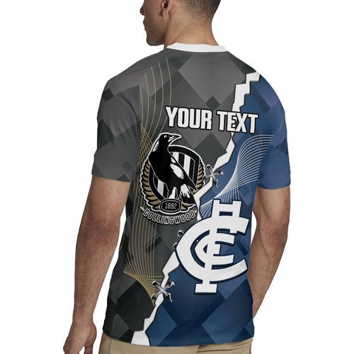 Carlton Collingwood Football Personalised Rugby Jersey Blues Magpies Together Dynamic Style
