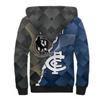 Carlton Collingwood Football Personalised Sherpa Hoodie Blues Magpies Together Dynamic Style