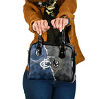 Carlton Collingwood Football Personalised Shoulder Handbag Blues Magpies Together Dynamic Style