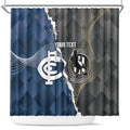 Carlton Collingwood Football Personalised Shower Curtain Blues Magpies Together Dynamic Style