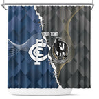 Carlton Collingwood Football Personalised Shower Curtain Blues Magpies Together Dynamic Style