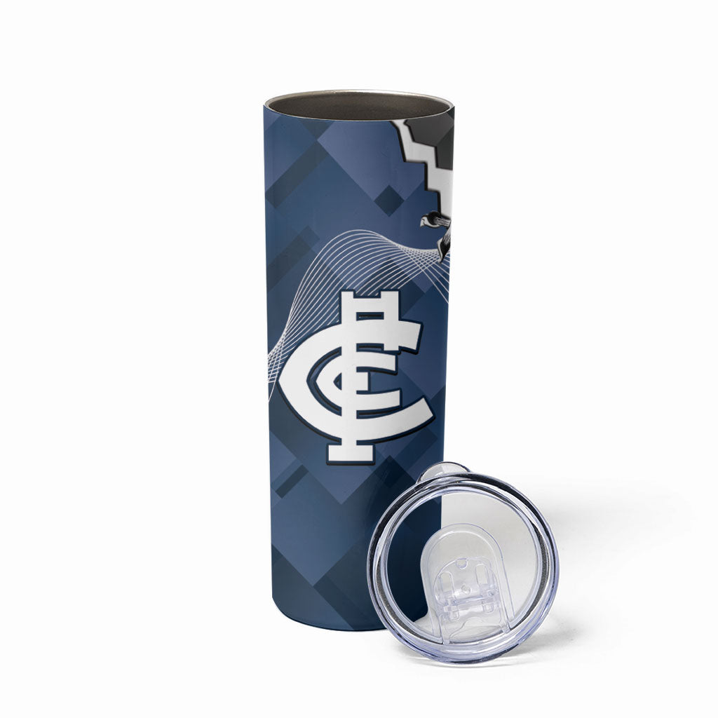 Carlton Collingwood Football Personalised Skinny Tumbler Blues Magpies Together Dynamic Style