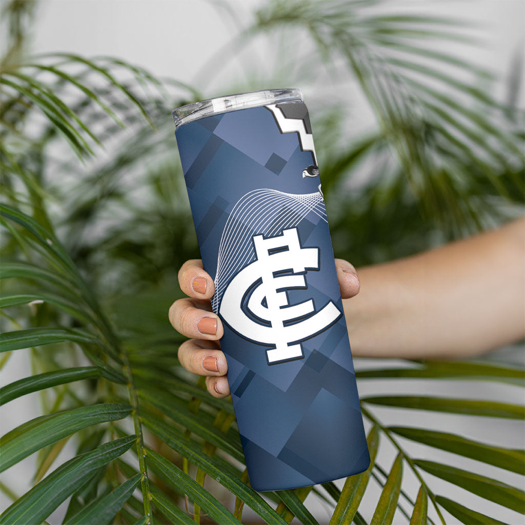 Carlton Collingwood Football Personalised Skinny Tumbler Blues Magpies Together Dynamic Style