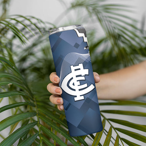 Carlton Collingwood Football Personalised Skinny Tumbler Blues Magpies Together Dynamic Style
