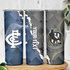 Carlton Collingwood Football Personalised Skinny Tumbler Blues Magpies Together Dynamic Style