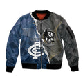 Carlton Collingwood Football Personalised Sleeve Zip Bomber Jacket Blues Magpies Together Dynamic Style