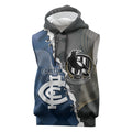 Carlton Collingwood Football Personalised Sleeveless Hoodie Blues Magpies Together Dynamic Style
