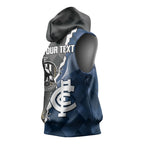 Carlton Collingwood Football Personalised Sleeveless Hoodie Blues Magpies Together Dynamic Style