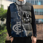Carlton Collingwood Football Personalised Sleeveless Puffer Jacket Blues Magpies Together Dynamic Style