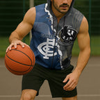 Carlton Collingwood Football Personalised Sleeveless Zip Hoodie Blues Magpies Together Dynamic Style