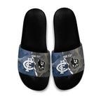 Carlton Collingwood Football Personalised Slide Sandals Blues Magpies Together Dynamic Style