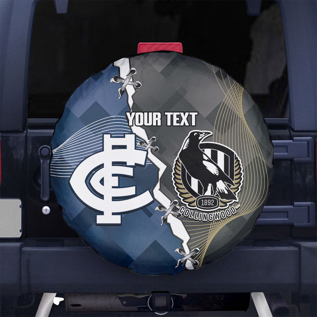 Carlton Collingwood Football Personalised Spare Tire Cover Blues Magpies Together Dynamic Style