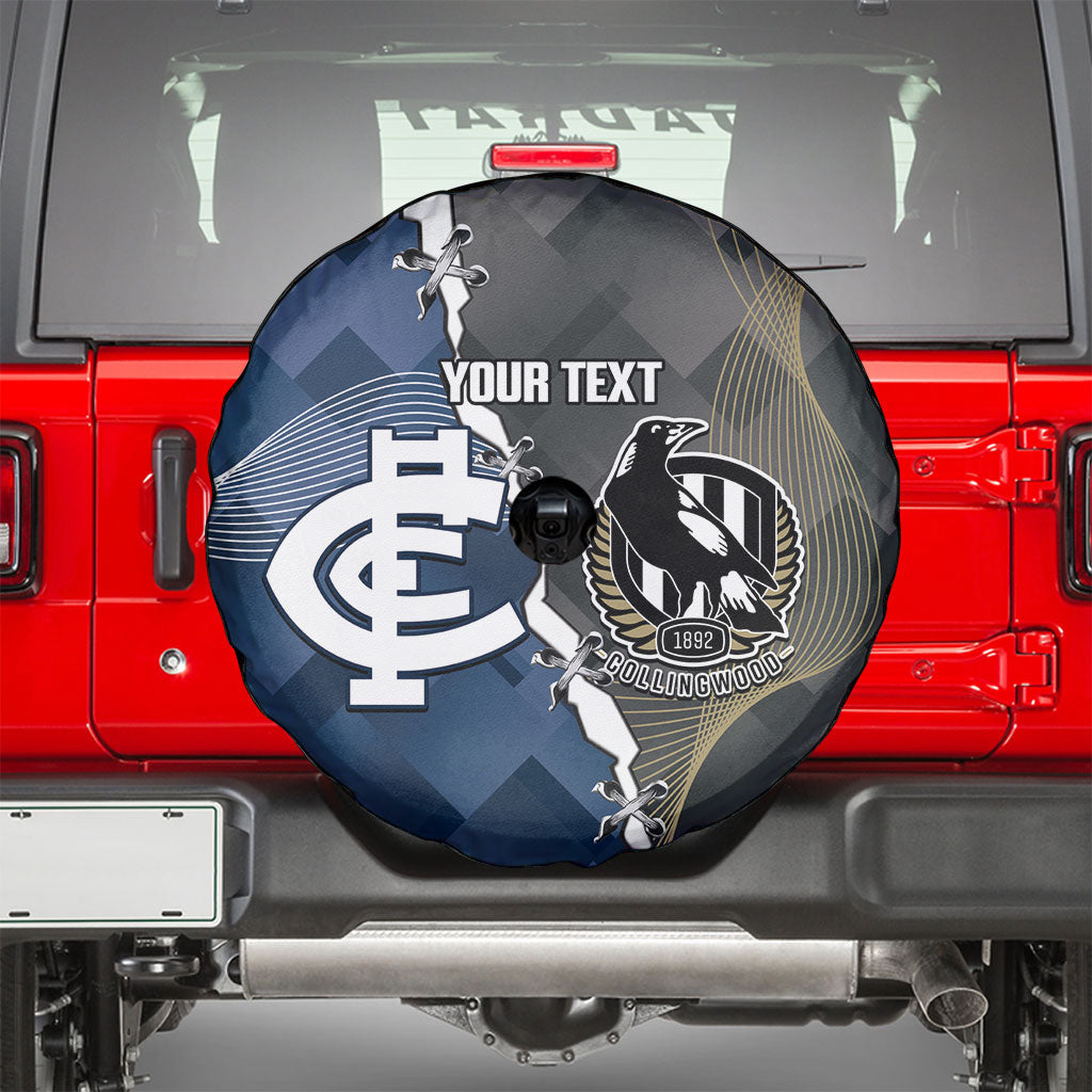 Carlton Collingwood Football Personalised Spare Tire Cover Blues Magpies Together Dynamic Style
