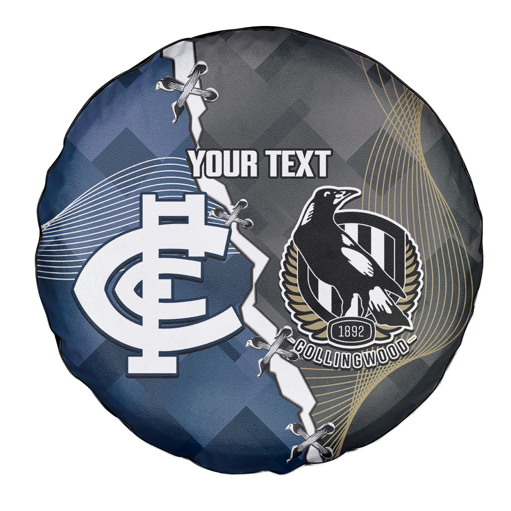 Carlton Collingwood Football Personalised Spare Tire Cover Blues Magpies Together Dynamic Style
