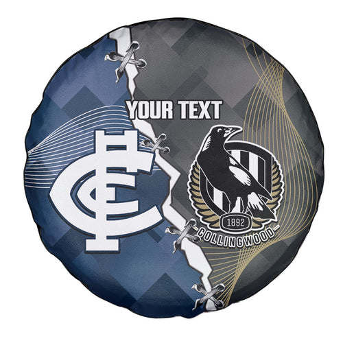 Carlton Collingwood Football Personalised Spare Tire Cover Blues Magpies Together Dynamic Style
