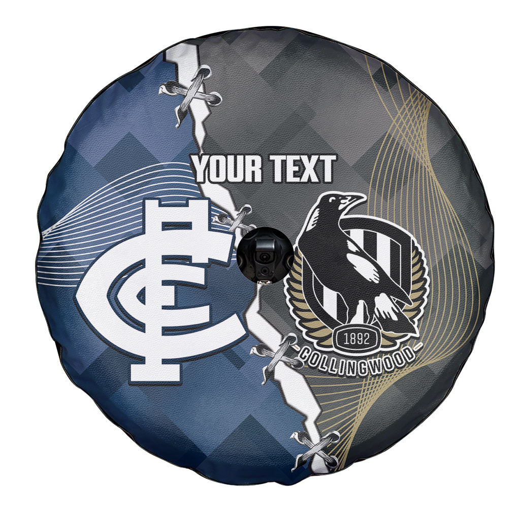 Carlton Collingwood Football Personalised Spare Tire Cover Blues Magpies Together Dynamic Style