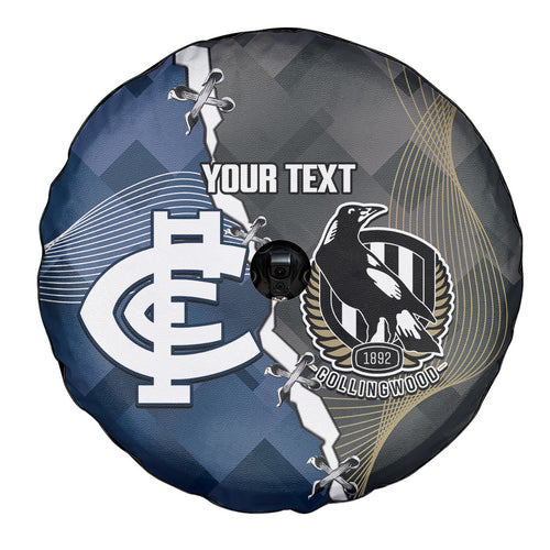 Carlton Collingwood Football Personalised Spare Tire Cover Blues Magpies Together Dynamic Style