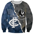 Carlton Collingwood Football Personalised Sweatshirt Blues Magpies Together Dynamic Style