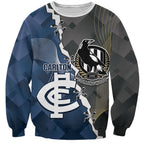Carlton Collingwood Football Personalised Sweatshirt Blues Magpies Together Dynamic Style