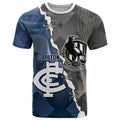 Carlton Collingwood Football Personalised T Shirt Blues Magpies Together Dynamic Style