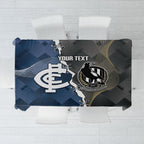 Carlton Collingwood Football Personalised Tablecloth Blues Magpies Together Dynamic Style