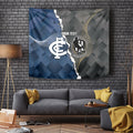 Carlton Collingwood Football Personalised Tapestry Blues Magpies Together Dynamic Style