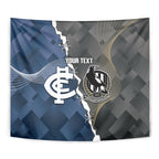 Carlton Collingwood Football Personalised Tapestry Blues Magpies Together Dynamic Style