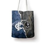 Carlton Collingwood Football Personalised Tote Bag Blues Magpies Together Dynamic Style