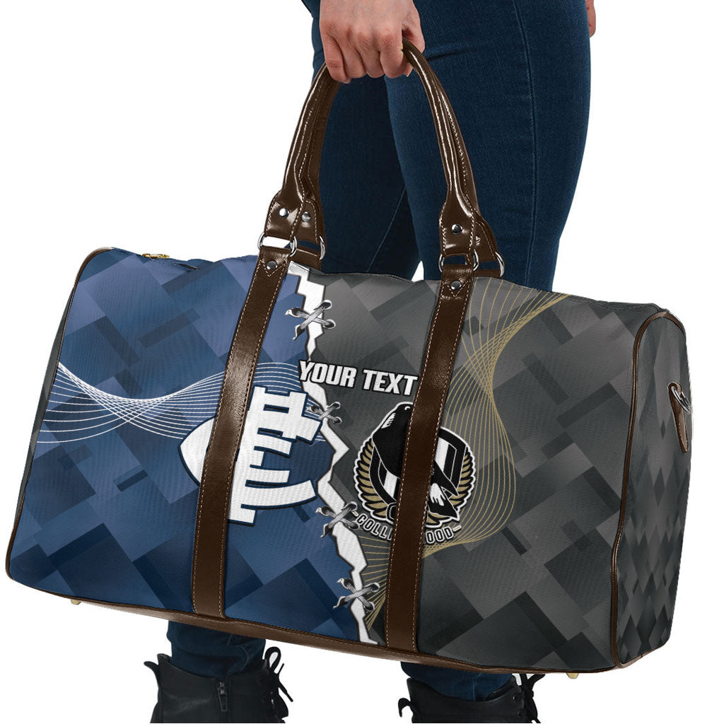 Carlton Collingwood Football Personalised Travel Bag Blues Magpies Together Dynamic Style