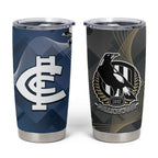 Carlton Collingwood Football Personalised Tumbler Cup Blues Magpies Together Dynamic Style
