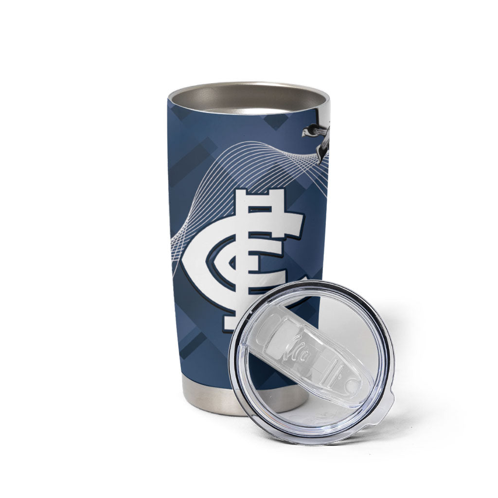 Carlton Collingwood Football Personalised Tumbler Cup Blues Magpies Together Dynamic Style
