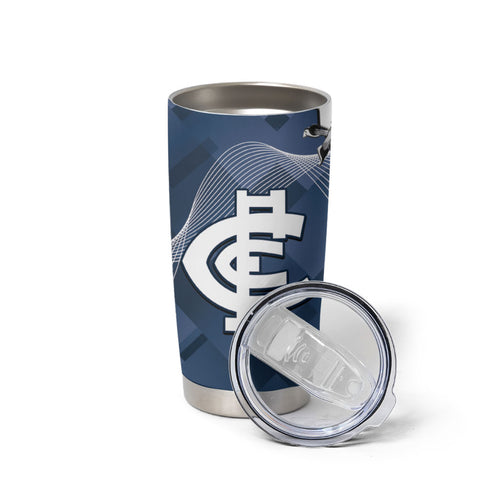 Carlton Collingwood Football Personalised Tumbler Cup Blues Magpies Together Dynamic Style